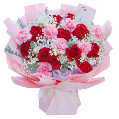 防城港11朵红玫瑰康乃馨，永远灿烂如花